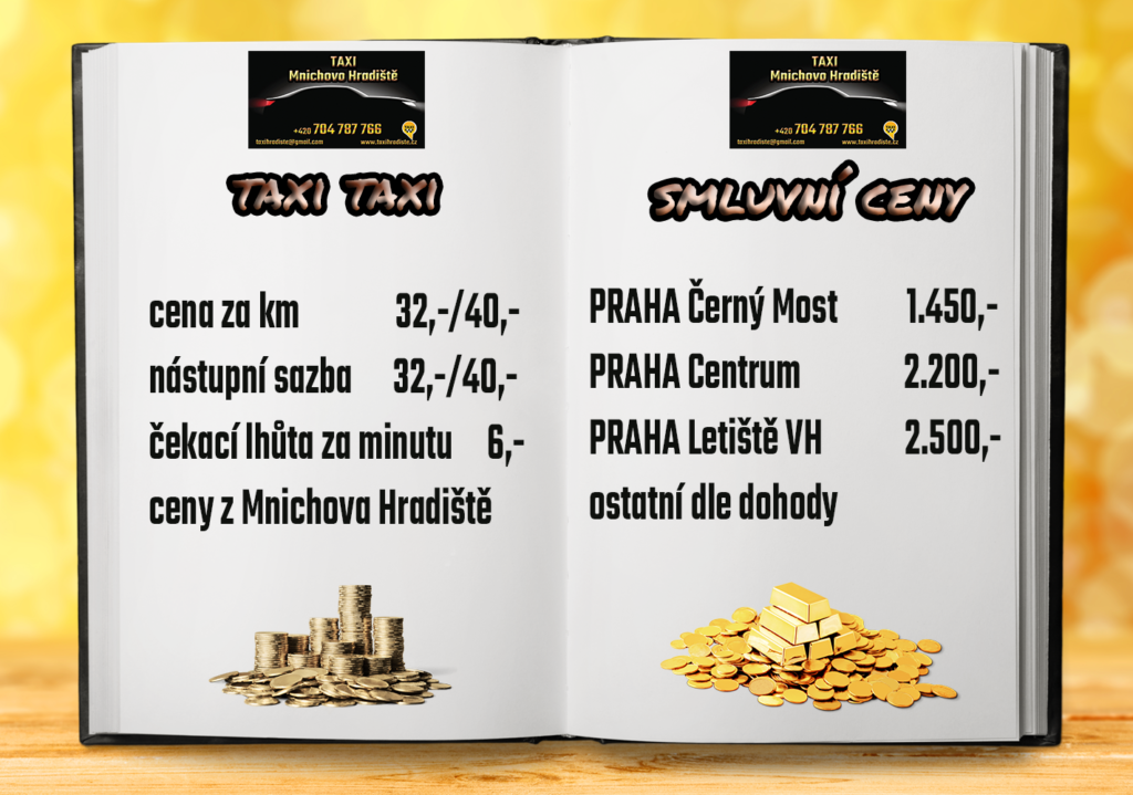 taxi mnichovo hradiště ceník